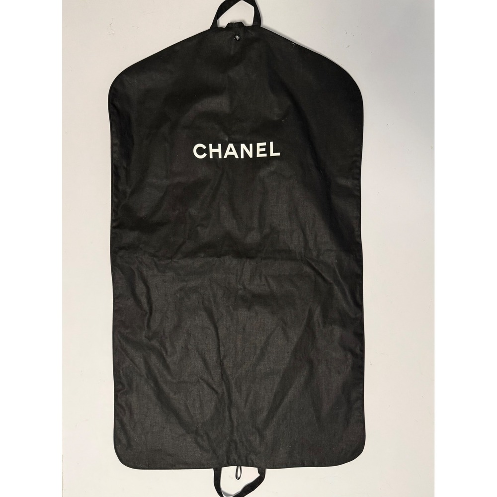 Chanel Black Canvas Garment Bag Foldable Travel Suit Cover with Logo 39x23